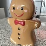 Hand Painted Gingerbread Man Figural Cookie Jar
