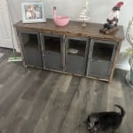 Langley Aged Latte Wood And Metal Storage Cabinet