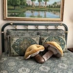 Amber Velvet Mushroom Shaped Throw Pillow