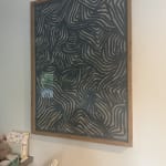 Turquoise and Ivory Rice Paper Waves Shadow Box Wall Art