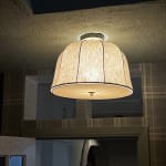 Natural Jute and Linen Bell Semi Flush Mount Ceiling Light