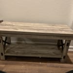 Stratford rustic crossbar entryway clearance bench