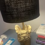 Gold Metal French Bulldog Table Lamp