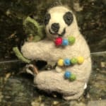 Wool Sloth on Branch Ornament