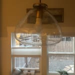 Clear Blown Glass Teardrop and Gold Metal Pendant Lamp - World Market