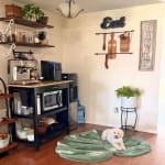 Tonal Green Monstera Leaf Shaped Tufted Wool Area Rug