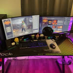 Fingerhut - X Rocker Jaguar LED Gaming Desk with Mousepad and Game 