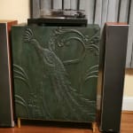 CRAFT Short Teal Carved Wood Peacock Storage Cabinet - World Market