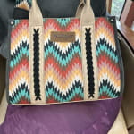 Zig Zag Print Small Tote
