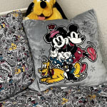 Vera Bradley Disney Decorative Throw Pillow in Mickey Mouse Family Fun Gray/Black