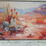 Desert Cactus Landscape Framed Canvas Wall Art
