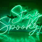 Neon Green Stay Spooky LED Electric Sign Wall Decor