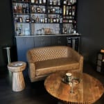 Anish Round Natural Wood Ribbed Pedestal Coffee Table