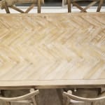 Keaton Weathered Pine and Herringbone Dining Table