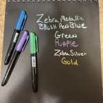 Zebra Metallic Brush Pen Set Astd 3pc