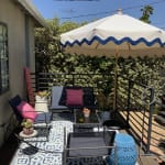 Natural and Blue Scalloped 9 Foot Replacement Umbrella Canopy