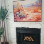 Desert Cactus Landscape Framed Canvas Wall Art