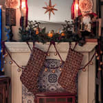 Antiqued Gold Metal Bell And Burgundy Velvet Garland - World Market