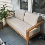 Atrani Natural Acacia Wood Curved Back Outdoor Loveseat