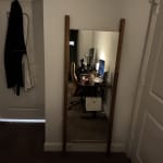 Arya Natural Wood Ladder Leaning Full Length Mirror