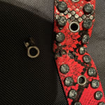 Industrial Indigo Bling Snake Print Belt - Red 42, Men's