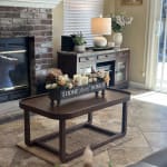 Brinley Deep Walnut Curved Tray Top Coffee Table