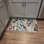 Black Multicolor Floral Nonslip Kitchen Floor Mat - World Market