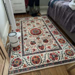 Suzi Red Multicolor Floral Suzani Style Area Rug