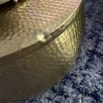 Cala Round Gold Hammered Metal Storage Coffee Table