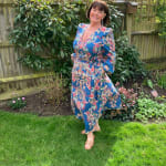 Florence Linen Blend Dress-Blue, Enchanting Bouquet | Boden USA