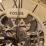 Grant Automatic Dark Brown Leather Watch ME3099 Fossil