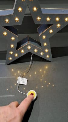 Grey wooden light up star hot sale