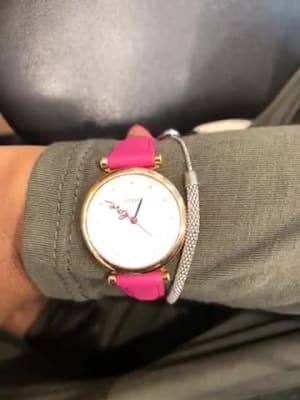Carlie Mini Three-Hand Fuchsia Leather 