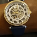 Lyric Automatic Navy Leather Watch 